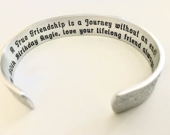 60th birthday gift| bracelet| Girlfriend turning 60, 60th Birthday Gift, Best Friend Birthday Gift| Personalized Cuff| Custom Bracelet