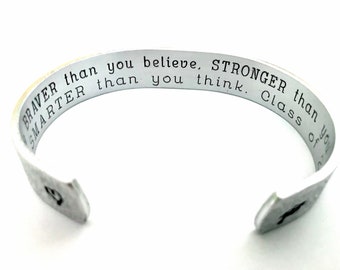 Gift for Daughter, Daughter bracelet, Birthday gift, Graduation Gift, Gifts for her, Personalized Cuff, class of 2024