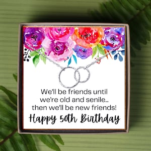 Regalo per il 50° compleanno / 50° compleanno del migliore amico / Regalo per il 50° compleanno / Divertente biglietto di auguri per il 50° compleanno / Cinquanta e favoloso regalo / Regalo di gioielli per il 50° compleanno