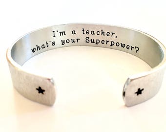 Teacher Gift, Nanny Gift, Daycare Teacher Gift,  Kindergarten Teacher Gift, First Grade Teacher Gift, Preschool Teacher Gift, Bracelet