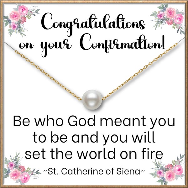 Confirmation Gifts for Girls, Personalized Gifts for Her, Pearl Necklace,  Confirmation gift for Daughter, Sister, Cousin, Granddaughter.