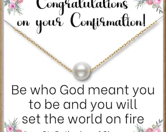 Confirmation Gifts for Girls, Personalized Gifts for Her, Pearl Necklace,  Confirmation gift for Daughter, Sister, Cousin, Granddaughter.