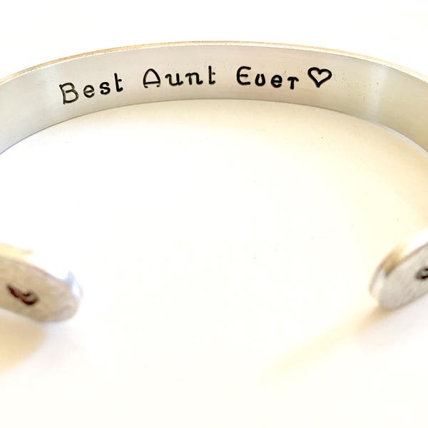 READY TO SHIP,Aunt Gift /  Aunt Bracelet - "Best Aunt Ever", -Personalized Bracelet,Christmas Gift by TheSilverSwing