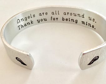 Sister Gift, Aunt Gift, Angel,|Best Friend Sister Jewelry|Bridesmaid Gift Bracelet| Best Friend Jewelry| Cuff| Custom Personalized Bracelet