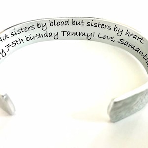 75th Birthday Gift For Women | Best Friend 75th Birthday Gift | Sisters at Heart | Friend 75th Birthday | 75th birthday bracelet