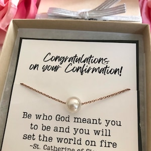 Confirmation Gifts for Girls, Personalized Gifts for Her, Pearl Necklace,  Confirmation gift for Daughter, Sister, Cousin, Granddaughter.