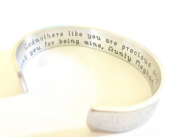 Godmother Bracelet/ Godmother Gift - "Godmothers like you are precious and few"-Personalized Bracelet, Godparent Gift by TheSilverSwing