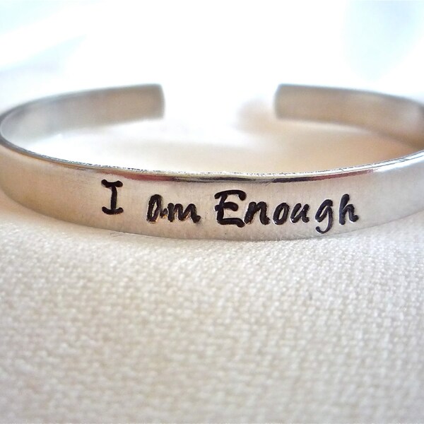 Friendship Jewelry-I am enough- Inspirational Quotes, Bracelet /Customize Bracelet with Your Personal Message