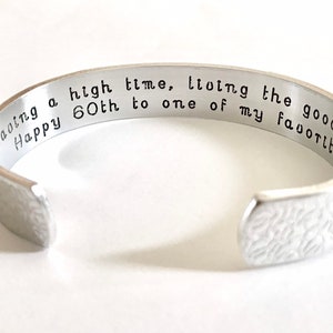 Regalo per il 60° compleanno. Braccialetto personalizzato/Compleanno della sorella/Braccialetto/Personalizza questo braccialetto/Matrimoni, Braccialetto di compleanno