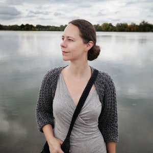 Bolero Shrug Sweater, Hand Knit Chunky Quarter Length Sleeves Shrug for Women Handmade Clothing Winter Cropped Cardigan / Shaw Shrug