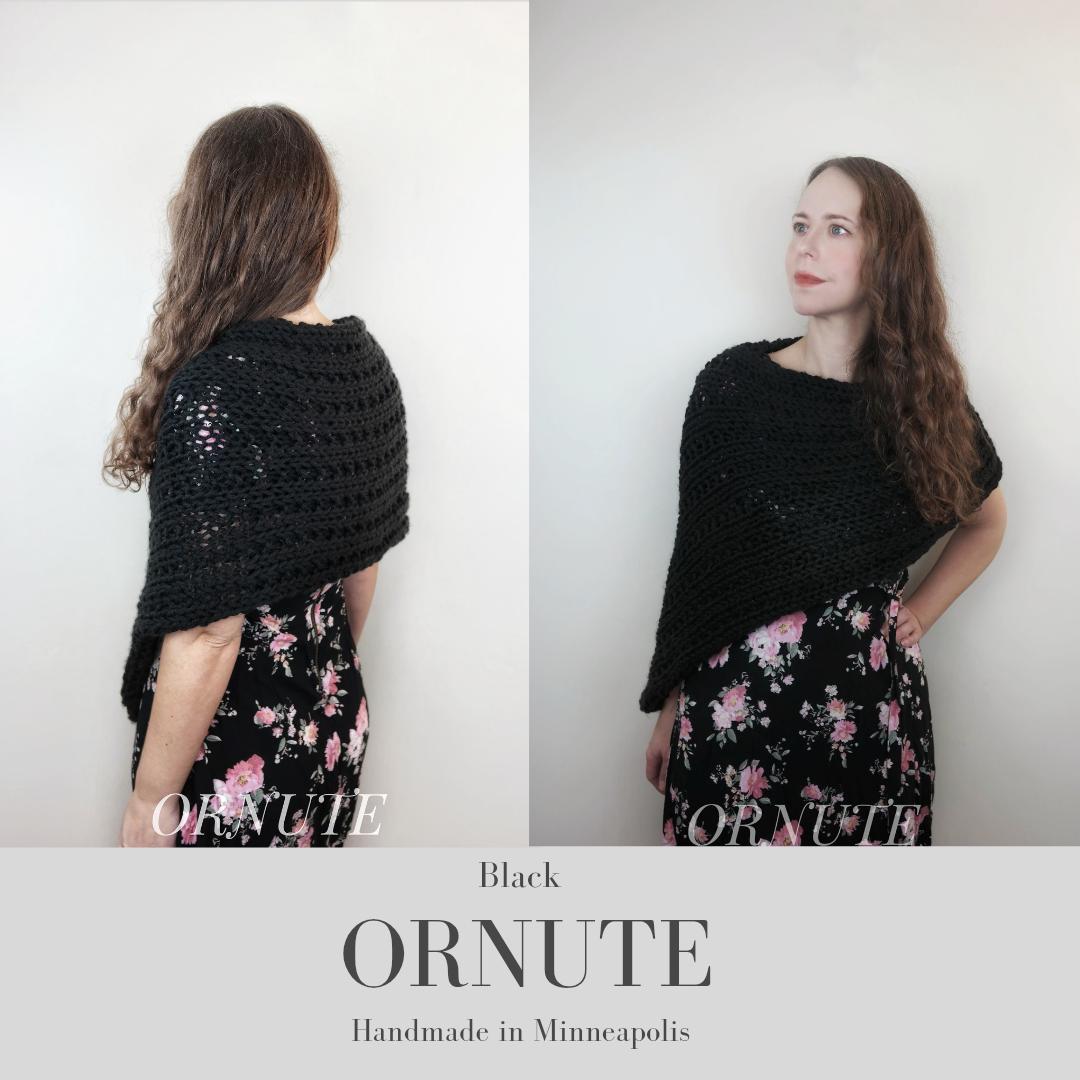 Hand Knitted Chunky Caplet: Women's Handmade Winter Shawl Sweater ...
