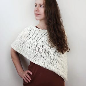 Hand Knitted Poncho: Women Knit Poncho for Women Crochet Sweater Shawl Handmade Clothing Fall Top / Parker Poncho
