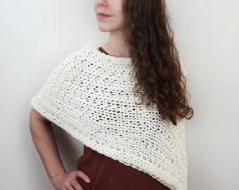 Hand Knitted Poncho for Women: Chunky Knit Sweater Shawl Top, Ladies Handmade Clothing | Parker Poncho