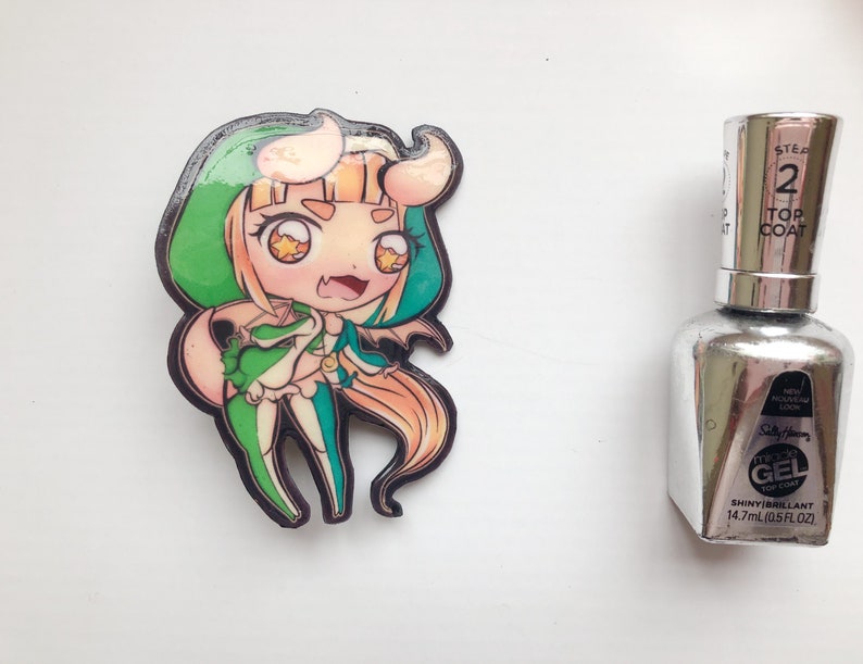 Kawaii Dino Girl Chibi Pin XL Grade B