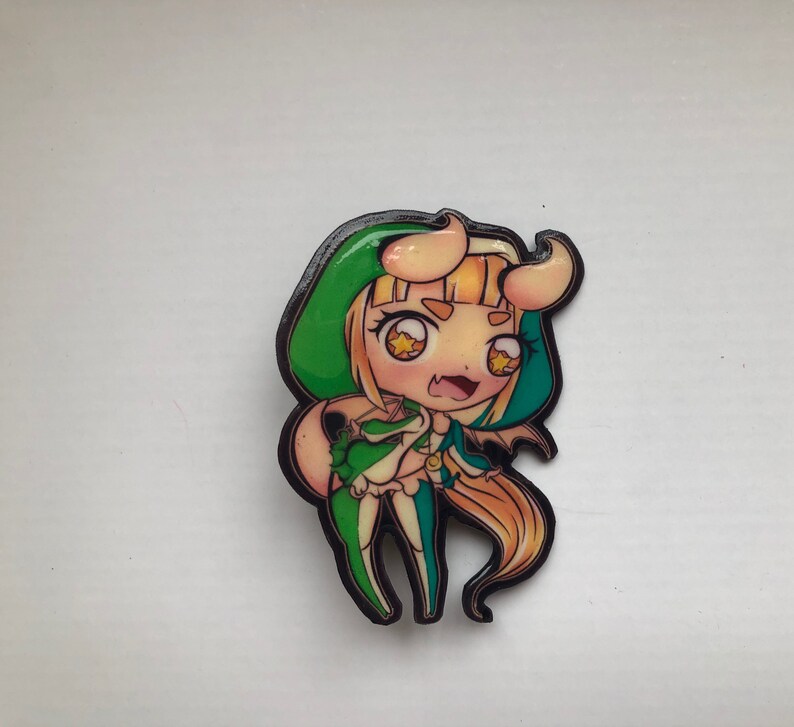Kawaii Dino Girl Chibi Pin XL Grade B