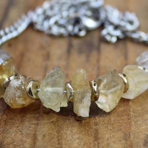 Citrine and Herkimer Necklace - Beaded Raw Crystals in Witchy Style