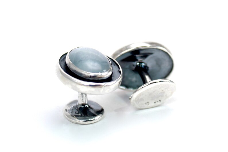 Moonstone Cufflinks Moonstone and Sterling Silver Cufflinks