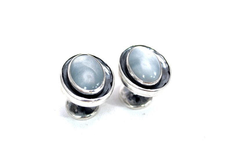 Moonstone Cufflinks Moonstone and Sterling Silver Cufflinks
