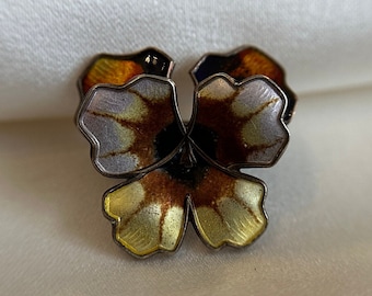 Y02 David Andersen 花型ブローチ 約4.5cm　シルバー Y02 David Andersen 花型ブローチ 約4.5cm シルバー Y02 David