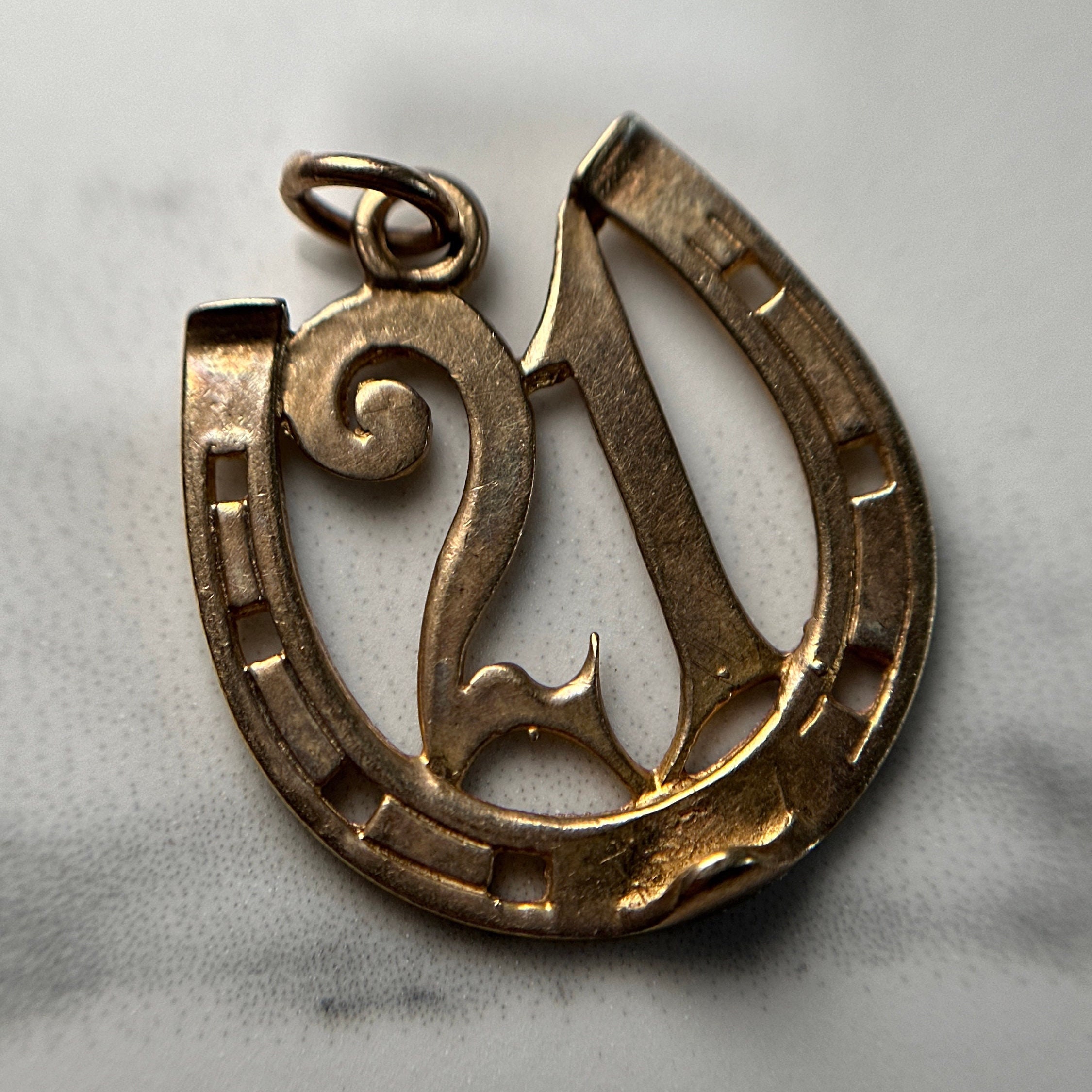 9KT Gold Lucky Horseshoe 21 Charm Good Luck Charm Horseshoe Jewellery Number 21 Gold Charm Triangle Number Angel Number Abundance Charm Etsy