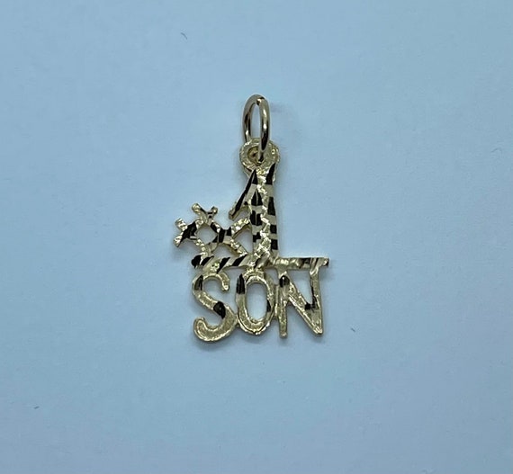 Estate 10KT Gold #1 SON Charm, Yellow Gold Number… - image 5