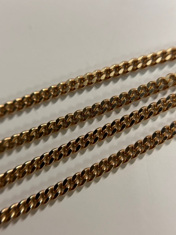 Estate 10KT Yellow Gold Curb Chain, Simple and St… - image 6