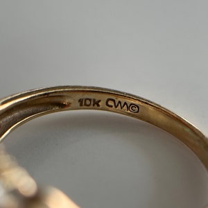 Estate 10KT Gold Red Stone Cocktail Ring, Vintage Style Yellow Gold Band, Oval Cut Red Stone with Sparkly Halo, Classic Passion Size 6 US image 9