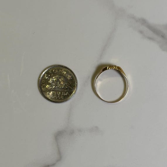 Solid 18KT Gold Blank Signet Ring, Simple Rectang… - image 13