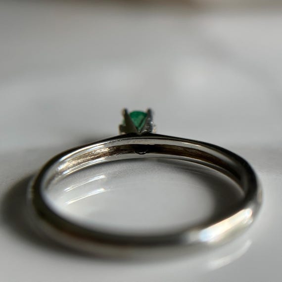 Small Emerald Stone Ring, Solitaire Green Stone R… - image 5