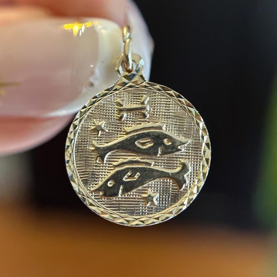 10KT Solid Yellow Gold Pisces Zodiac Charm/Pendant, Small Fish Pair Bracelet Charm, Nautical Themed Fish Charm, Feb 19 - Mar 20 Zodiac