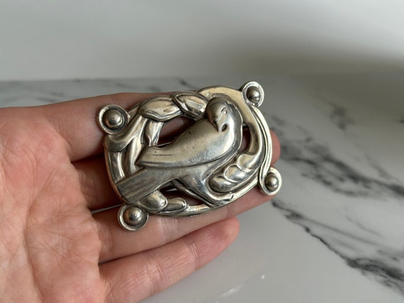 Vintage 1940's Coro Norseland Sterling Dove Brooc… - image 1