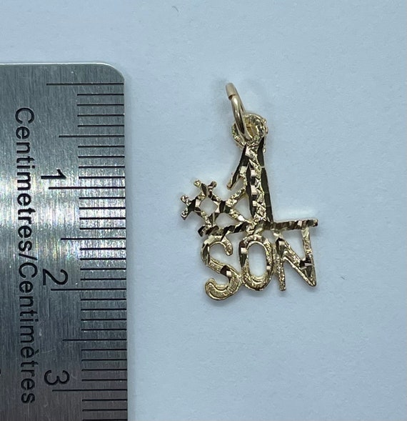 Estate 10KT Gold #1 SON Charm, Yellow Gold Number… - image 4