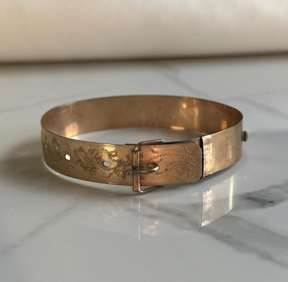 Antique 1872 Belt Bracelet, Gold Filled 1872 Functional
