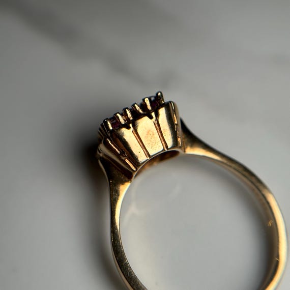 Ruby and Diamond 14KT Gold Statement Ring, Square… - image 9