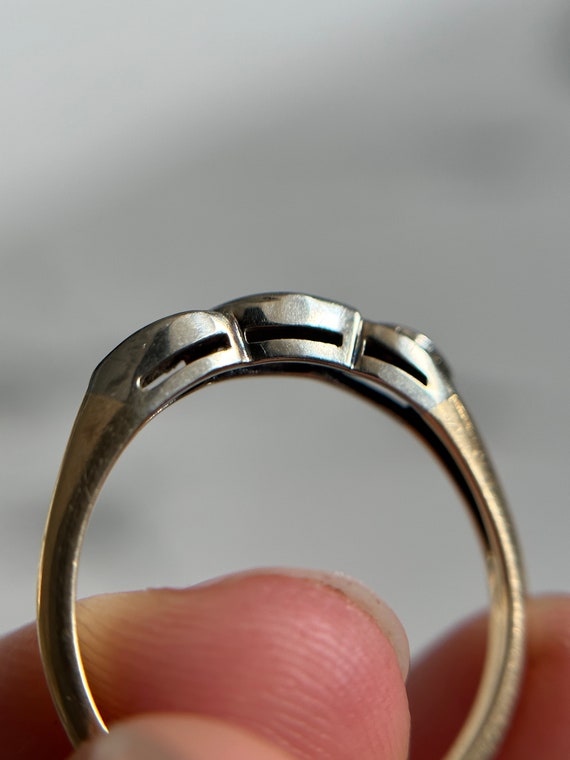 14-18KT Gold Stackable Diamond Ring, Thin White a… - image 4