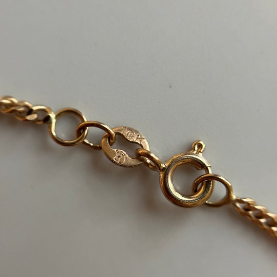 Estate 10KT Yellow Gold Curb Chain, Simple and St… - image 3