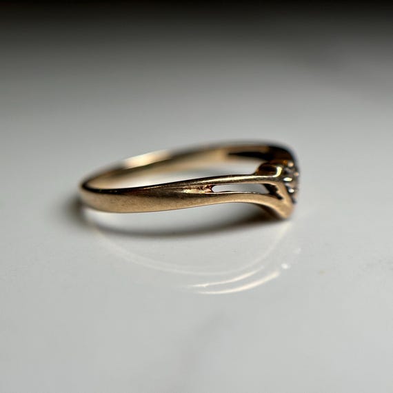 Tiny Heart Ring, 10KT Gold Stackable Ring, Minima… - image 4