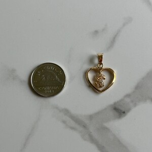 Estate 18KT Gold Heart 'S' Charm, Dangly Initial Letter S Pendant, Yellow Gold Sparkly Heart Jewellery, Gift for S Name bild 6