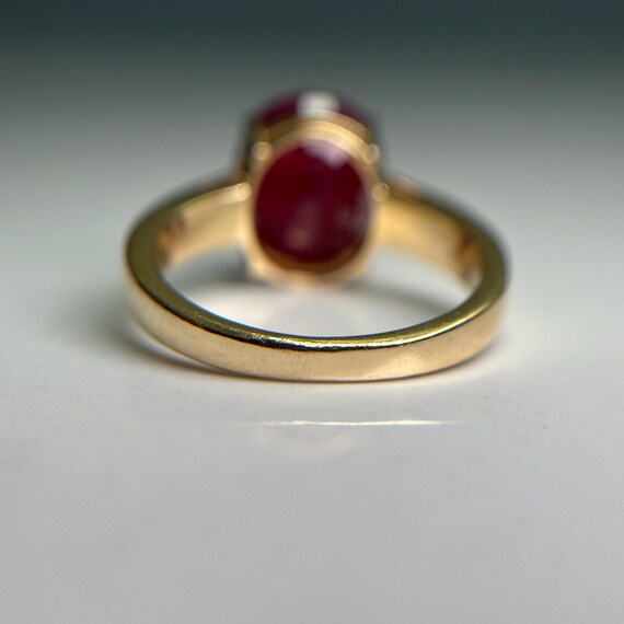 Vibrant 6.05ct Ruby Ring, Solid 14KT Yellow Gold … - image 14