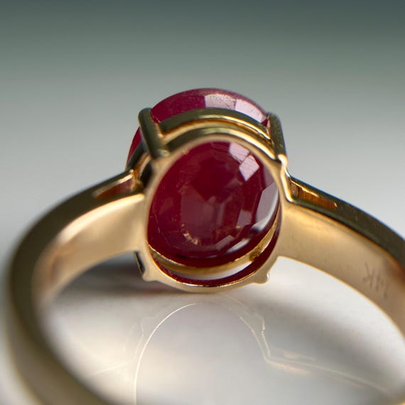 Vibrant 6.05ct Ruby Ring, Solid 14KT Yellow Gold … - image 13
