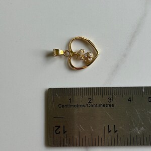 Estate 18KT Gold Heart 'S' Charm, Dangly Initial Letter S Pendant, Yellow Gold Sparkly Heart Jewellery, Gift for S Name bild 5