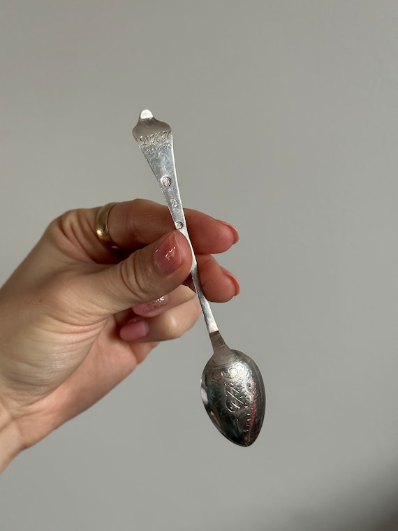 Antique Silver Danish Tea Spoons, 1919 Carl Zinglersen Six Silver