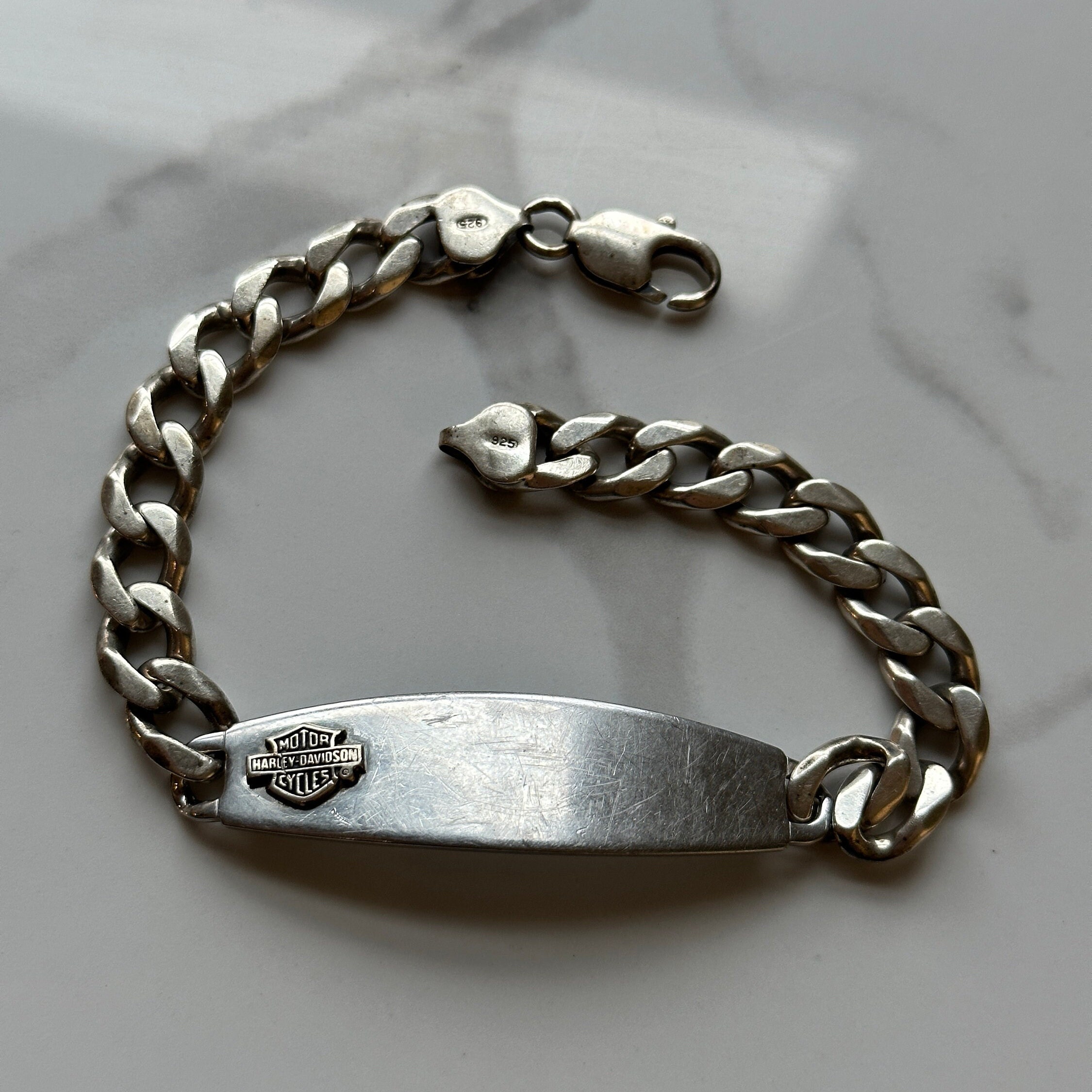 Speidel U.S.A Harley Davidson Silver Chain Bracelet, Curb Chain