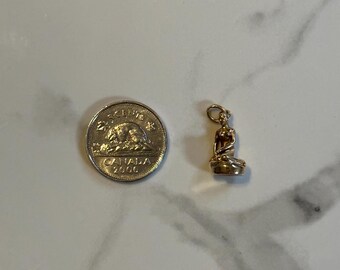 Vintage BH Denmark Gold Charm, Bernhard Hertz Figure of Woman