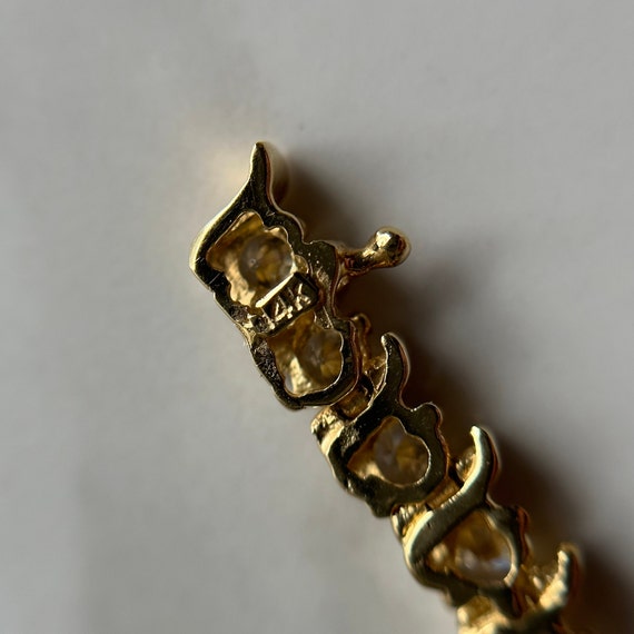 Estate 14KT Gold Bracelet with Synthetic Stones, … - image 7
