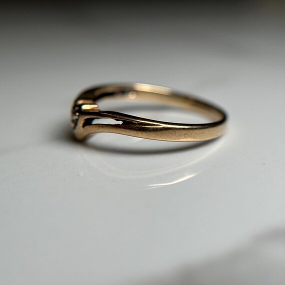Tiny Heart Ring, 10KT Gold Stackable Ring, Minima… - image 5