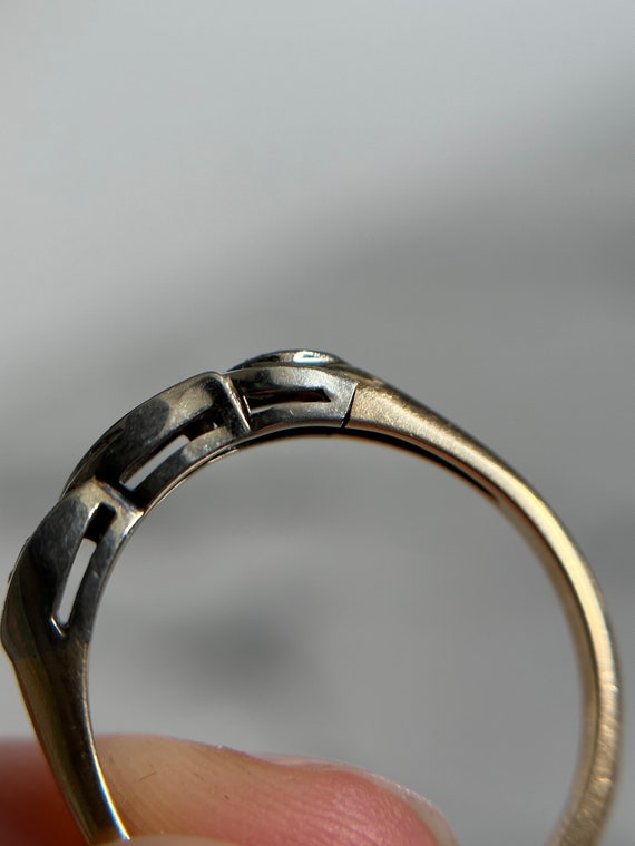 14-18KT Gold Stackable Diamond Ring, Thin White a… - image 5