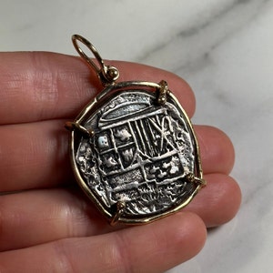 Atocha Shipwreck Treasure Solid Silver Coin Pendant, Sunken Treasure of The Nuestra Senora de Atocha (Our Lady of Atocha), Coin Necklace