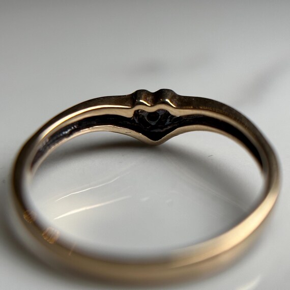 Tiny Heart Ring, 10KT Gold Stackable Ring, Minima… - image 6