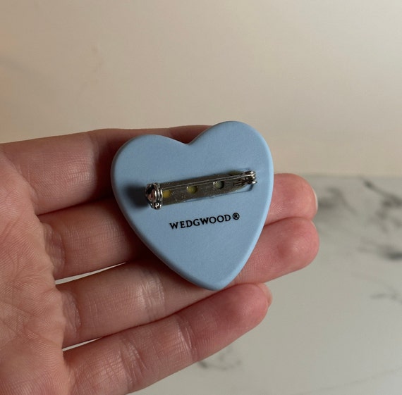 Vintage Wedgewood Heart Pin, Blue Jasper Wedgwood… - image 3